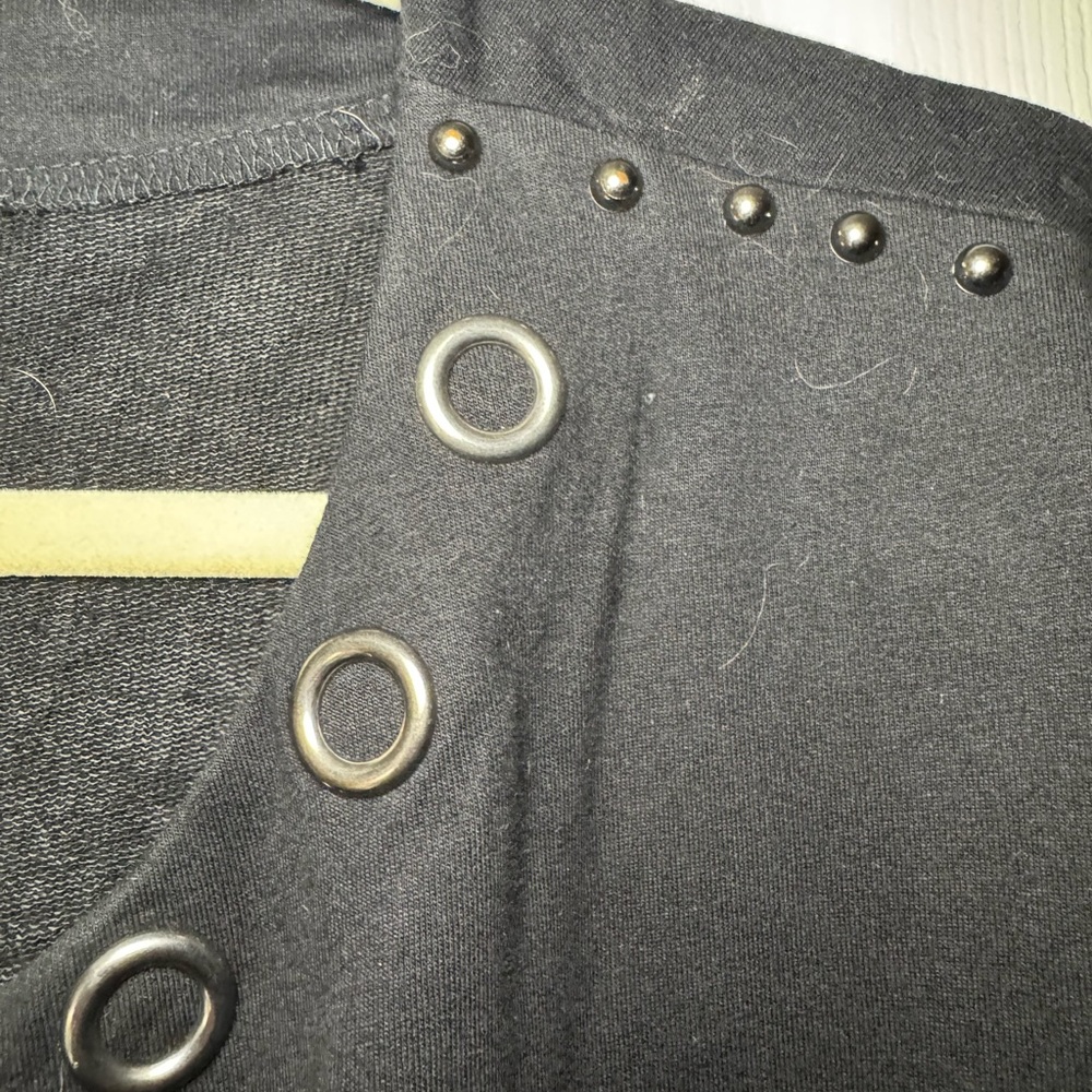 VOCAL Black Jacket with Studs and Eyelets Size M Oversized - Picture 4 of 11